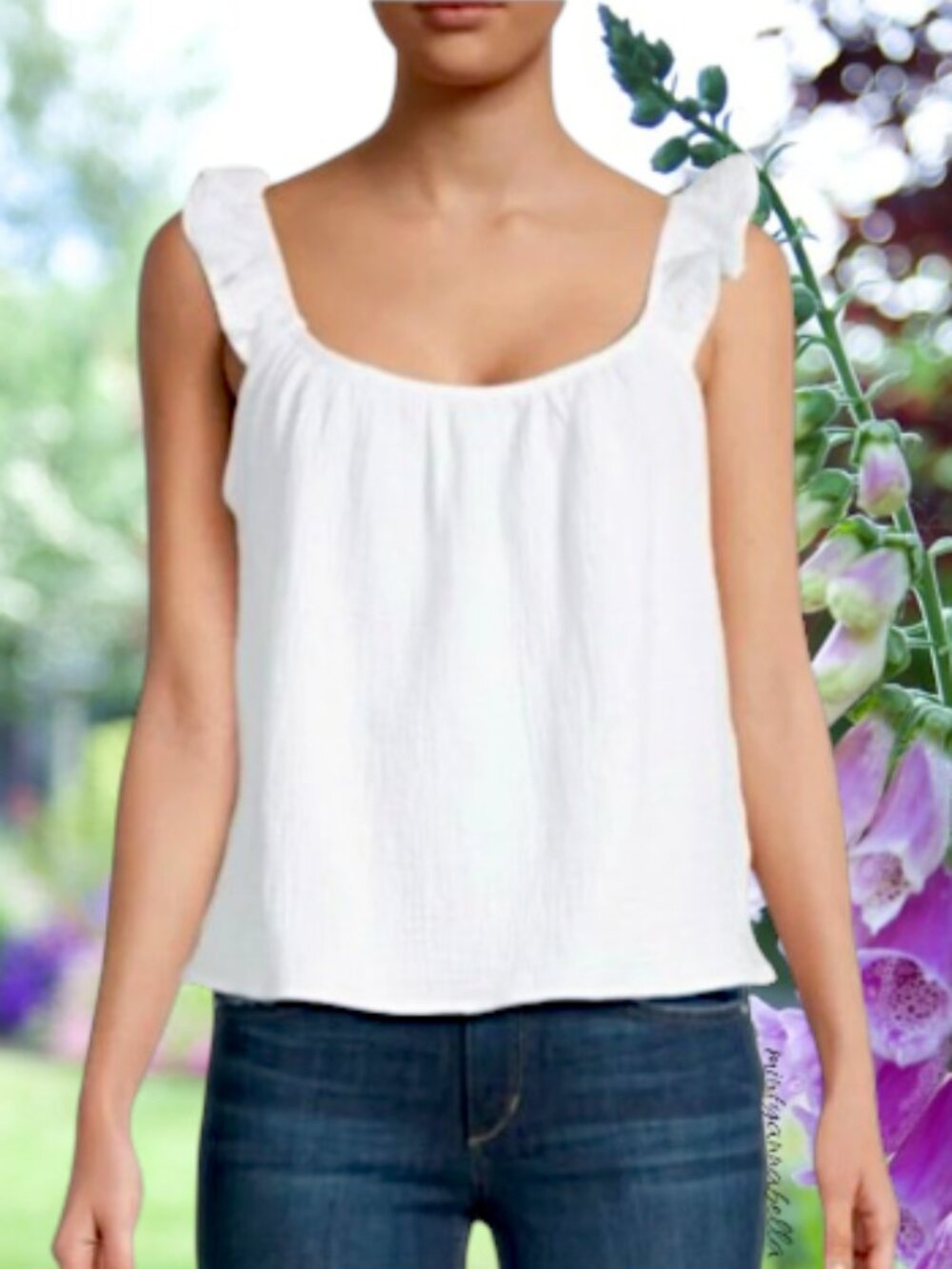 Cotton Gauze Flowy Top